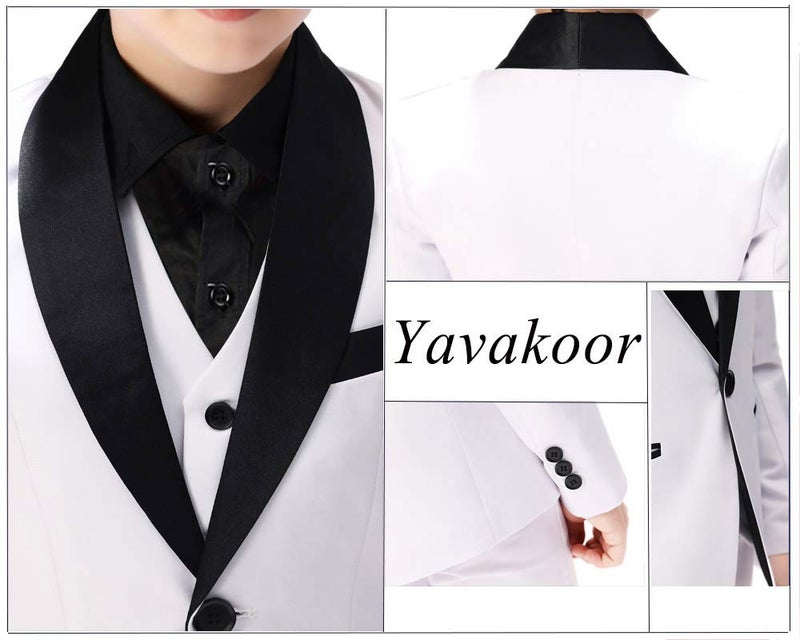 Yavakoor Boy Suit Slim Fit Suits for Kids Suits Size 12 for Boys 3 Pcs Set Boys Tuxedo,Vest,Pants for Summer Wedding - Image 5